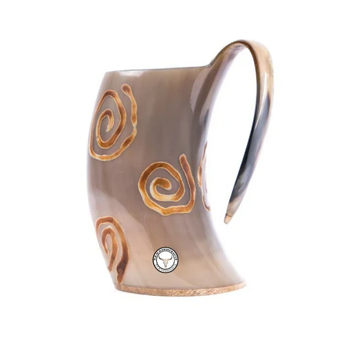 Hiten design white Viking horn mug