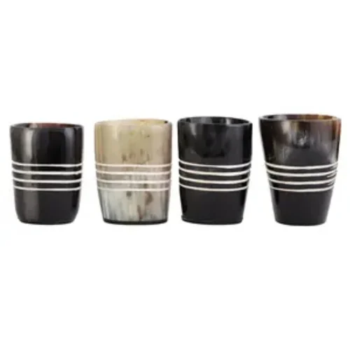 Black Viking Ox drinking horn glass brass rom 