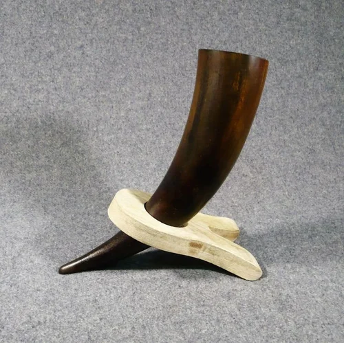 Polish Viking Drinking Horn With Stand