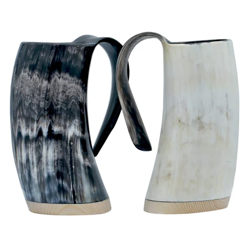 Black and white horn mug