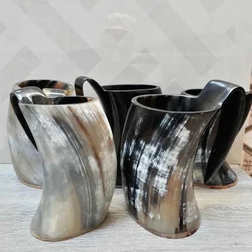 Drinking ox horn mug