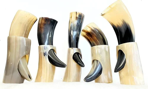Two Piece Set Drinking Horn Stand