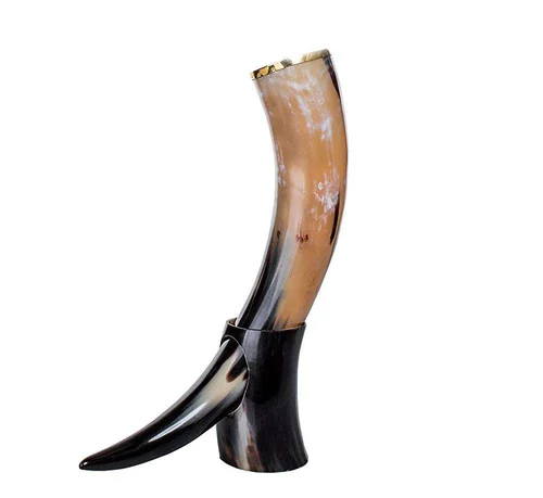 Viking Drinking Horn With Stand