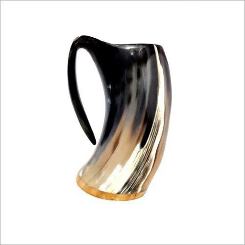 Black and white horn mug