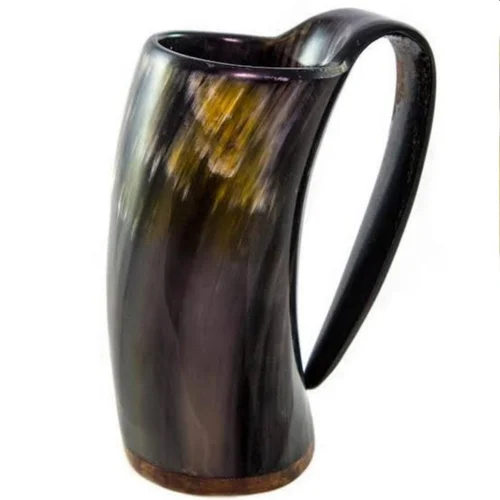 Black Ox horn mug Viking
