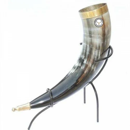 Ox Horn Iron Stand Brass Rim