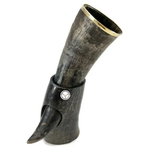 Black small horn stand Viking horn
