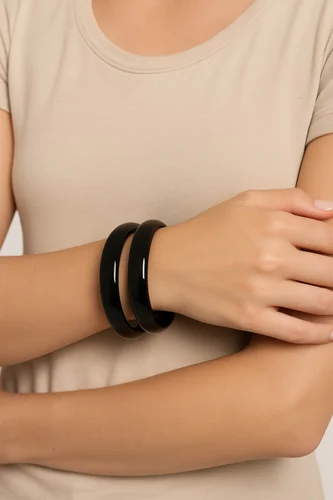 Black resin bangles